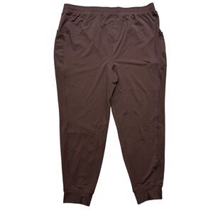 Fabletics On The Go Cold Weather Joggers Size 2X Pants Brown Stretch NEW $69